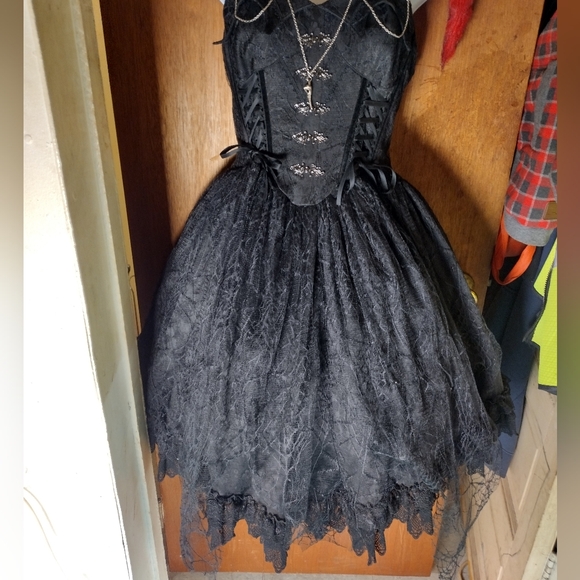One Of A Kind Elegant Black Lolita  Dress (You Won't Find This Dress Anywhere) - Picture 5 of 16